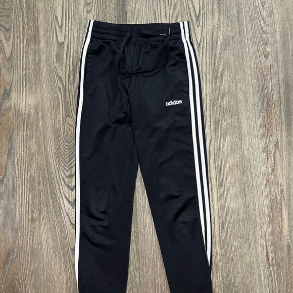 Adidas Essentials 3-Stripes Wind Pants Drawstring Regular Tapered Fit Black XS - Picture 9 of 10
